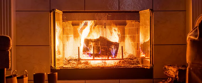 Mendota Hearth Landscape Fireplace Installation in Brookline, Massachusetts