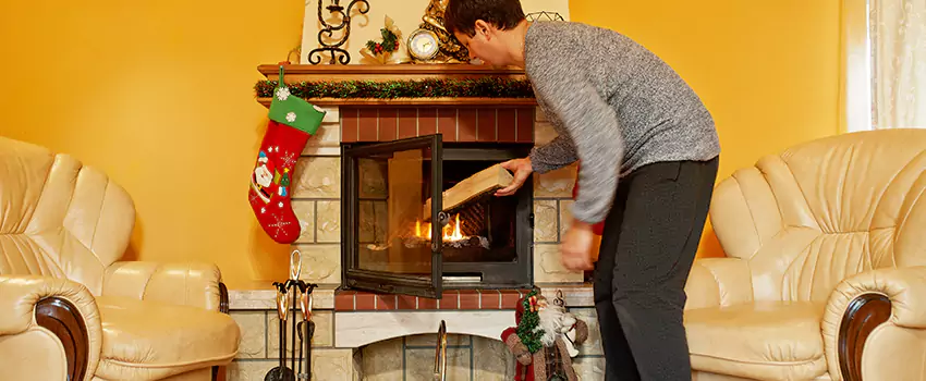 Rusted Metal Fireplace Restoration in Brookline, Massachusetts
